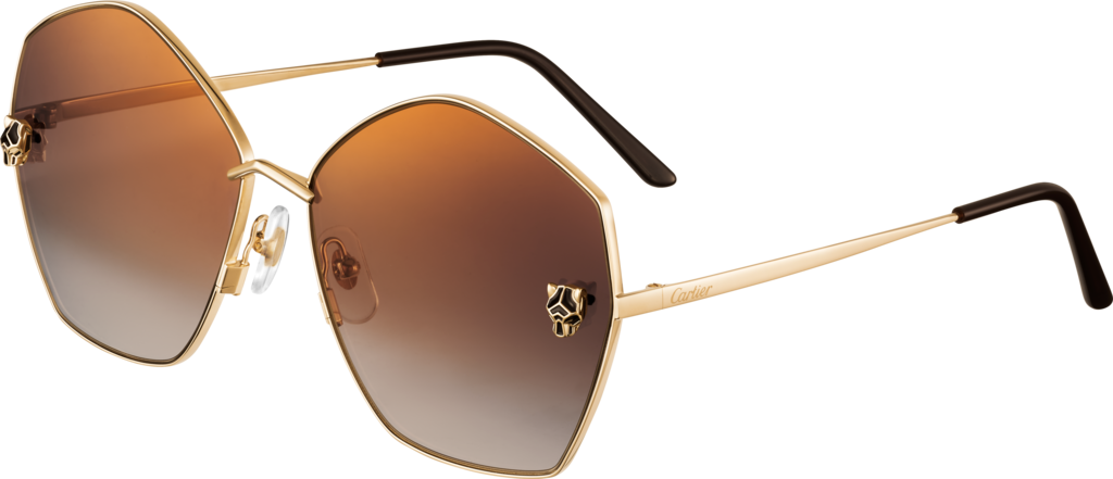Panthère de Cartier SunglassesSmooth golden-finish metal, graduated brown lenses with golden flash