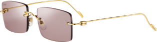 Gafas de sol preciosas Signature C de Cartier Oro rosa, lentes recubiertas de oro rosa