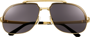 Gafas de sol Santos de Cartier Metal acabado dorado liso y cepillado, lentes grises