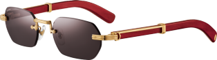 Première de Cartier Sunglasses Smooth golden-finish metal, grey lenses