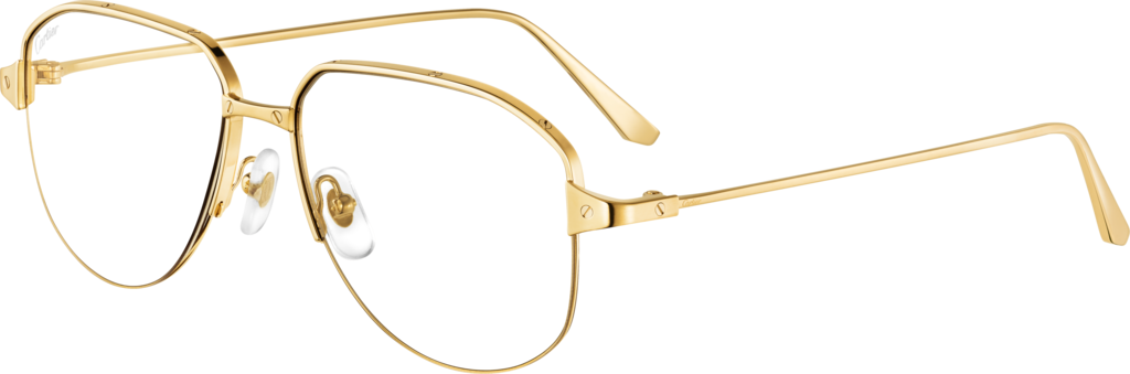 Gafas de sol Santos de CartierMetal acabado dorado liso y cepillado, lentes clip-on verdes polarizadas