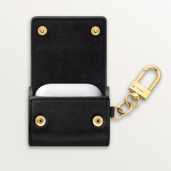 Mini case Diabolo de Cartier Black calfskin and golden finish