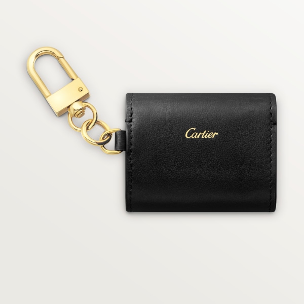 Custodia modello mini Diabolo de Cartier Piel de becerro negra y acabado dorado