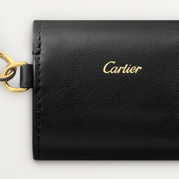 Mini case Diabolo de Cartier Black calfskin and golden finish