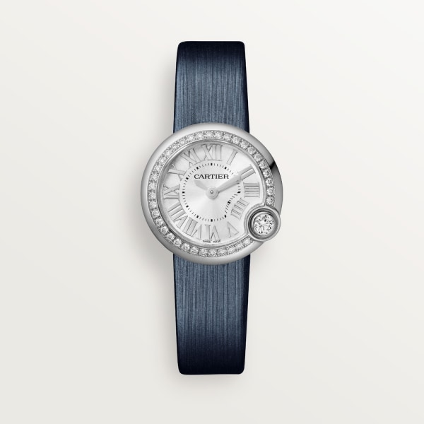 Reloj Ballon Blanc de Cartier 26 mm, acero, diamantes, piel
