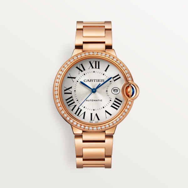 Reloj Ballon Bleu de Cartier 40 mm, movimiento automático, oro rosa, diamantes
