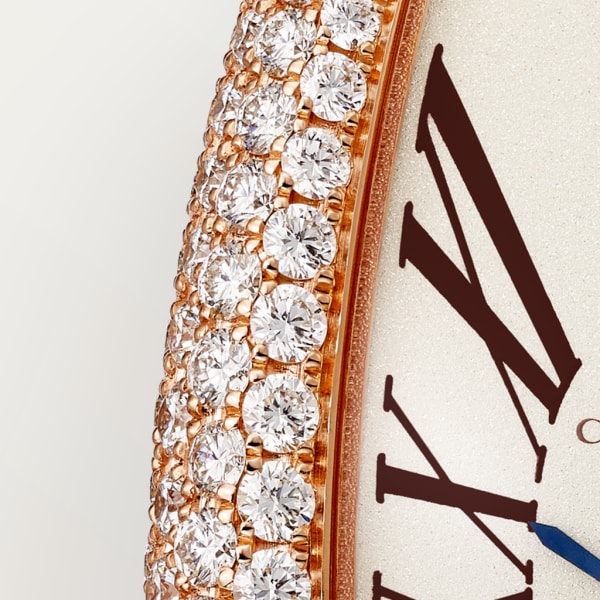 Baignoire Allongée Extragroßes Modell, mechanisches Uhrwerk mit Handaufzug, Roségold, Diamanten