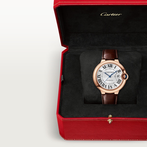 Reloj Ballon Bleu de Cartier 40 mm, movimiento automático, oro rosa, piel