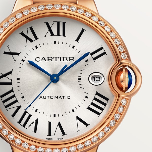 Reloj Ballon Bleu de Cartier 40 mm, movimiento automático, oro rosa, diamantes