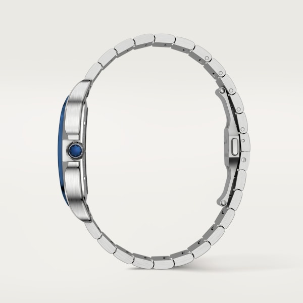 Reloj Santos de Cartier Tamaño grande, movimiento mecánico de cuerda manual, acero, brazalete de metal y correa de caucho intercambiables