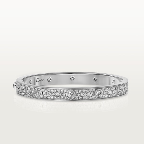 Bracelet Love pavé Or gris, diamants