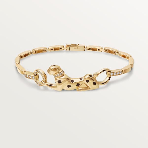 Panthère de Cartier Armband Gelbgold, Lack, Diamant, Tsavorit, Onyx