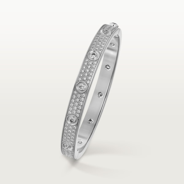 Bracelet Love pavé Or gris, diamants