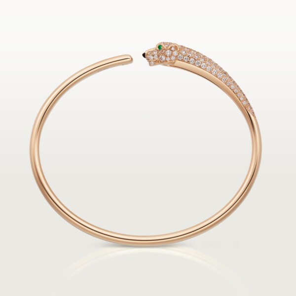 Bracelet Panthère de Cartier Or rose, onyx, émeraudes, diamants