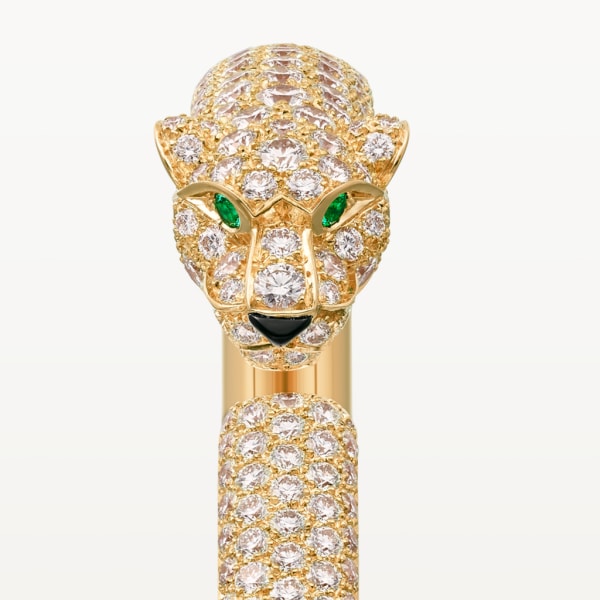 Bracelet Panthère de Cartier Or jaune, onyx, émeraudes, diamants
