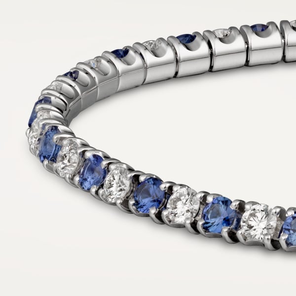 Bracelet Lignes Essentielles Or gris, diamants, saphirs