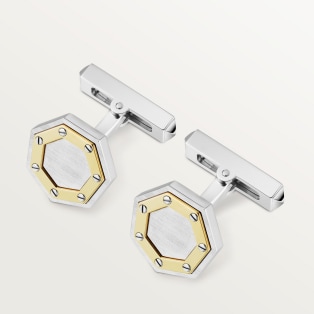 Santos de Cartier nut motif cufflinks Sterling silver and yellow gold, palladium finish