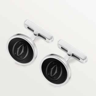 Cufflinks Sterling silver, onyx, palladium finish