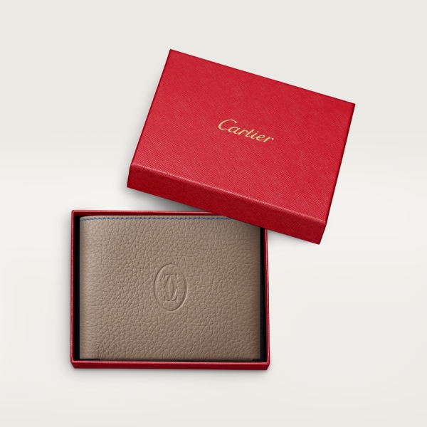 Six-credit card wallet, Must de Cartier Taupe, capri and anthracite grained calfskin