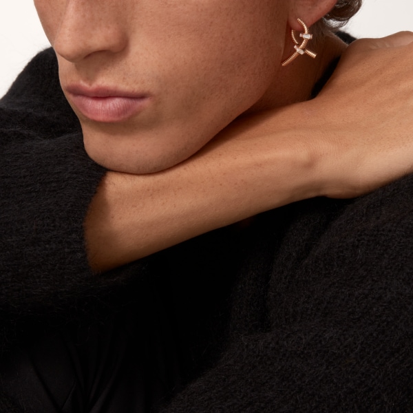 Écrou de Cartier right earring Rose gold, diamonds