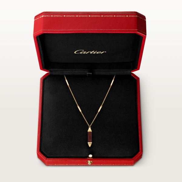 Les Berlingots de Cartier necklace large model Yellow gold, snakewood