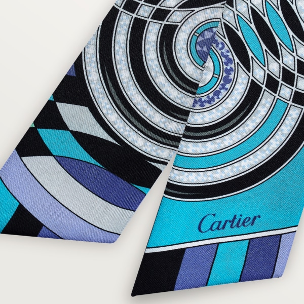 Cinta Cartier Vibrations Twill de seda azul