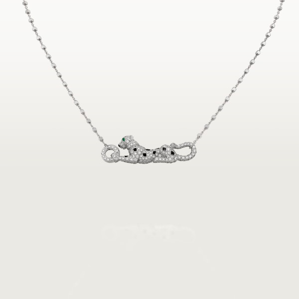 Collier Panthère de Cartier Or gris, émeraudes, diamants