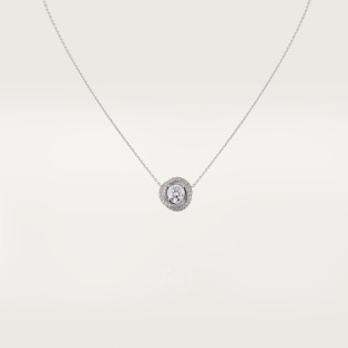 Collier Trinity Ruban Or gris, diamants