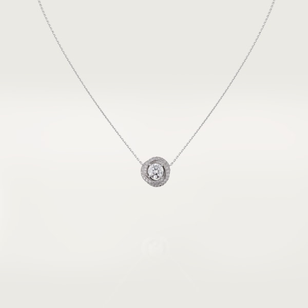 Collier Trinity Ruban Or gris, diamants