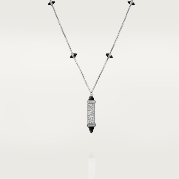 Les Berlingots de Cartier necklace large model White gold, onyx, diamond