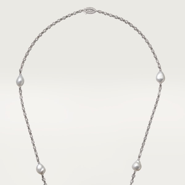 Collar Galanterie de Cartier Oro blanco, perlas de cultivo, diamantes