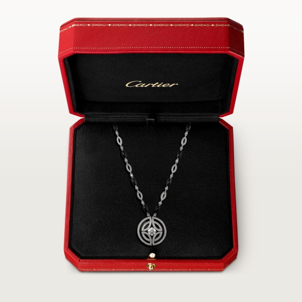 Collier Galanterie de Cartier Or gris, laque noire, onyx, diamants