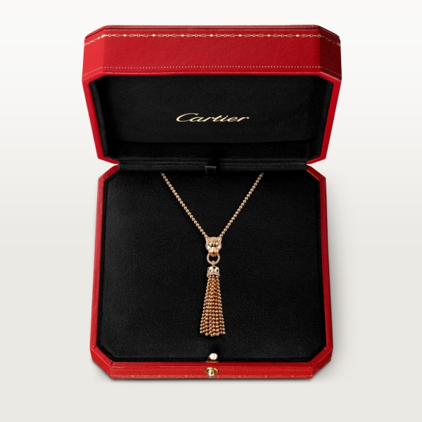 Collar Panthère de Cartier Oro rosa, granates tsavoritas, ónix, laca negra, diamantes.