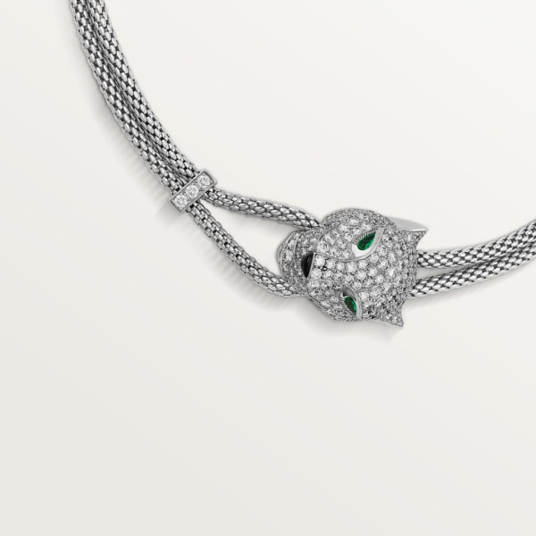 Panthère de Cartier necklace White gold, diamonds, emeralds, onyx