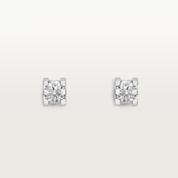 Boucles d'oreilles C de Cartier Or gris, diamants
