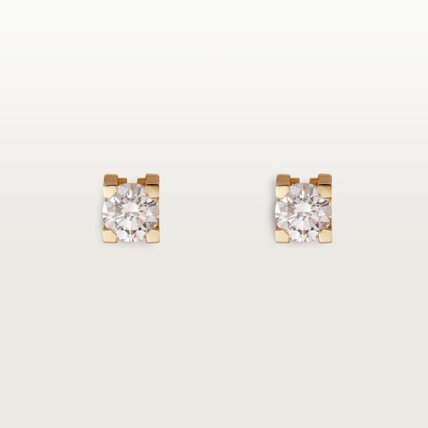 Cartier C earring in yellow gold 750/000 and diamonds Golden ref.133993 -  Joli Closet