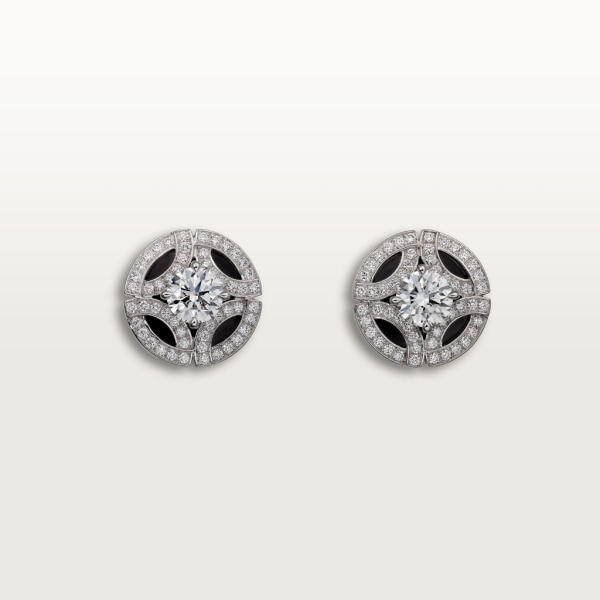 Boucles d'oreilles Galanterie de Cartier Or gris, laque noire, diamants