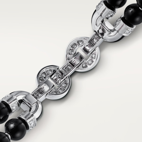 Panthère de Cartier bracelet White gold, coral, onyx, emeralds, diamonds