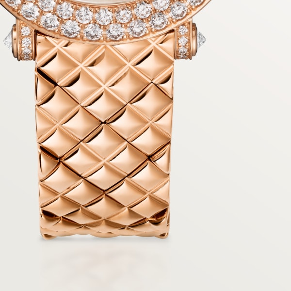 Reloj La Panthère de Cartier 23,6 mm, movimiento de cuarzo, oro rosa, diamantes, brazalete de metal