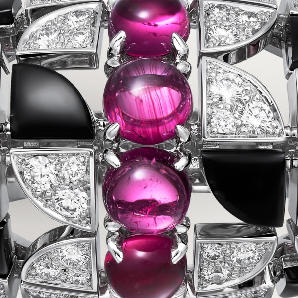 Beautés du Monde ring White gold, rubellite, onyx, diamonds