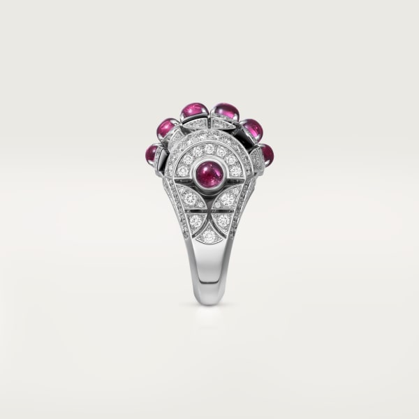 Beautés du Monde ring White gold, rubellite, onyx, diamonds