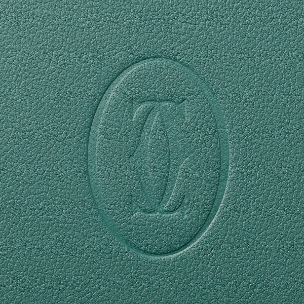 Must de Cartier Small Leather Goods, Wallet Aventurine calfskin, palladium finish