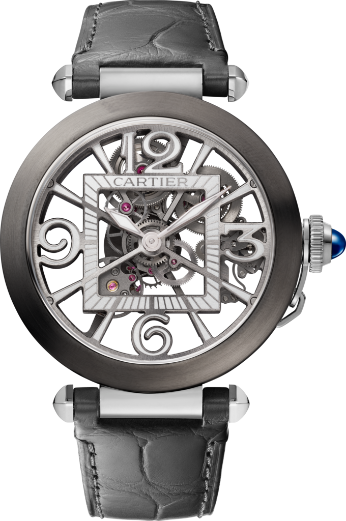 Reloj Pasha de Cartier41 mm, movimiento automático, acero, dos correas de piel intercambiables