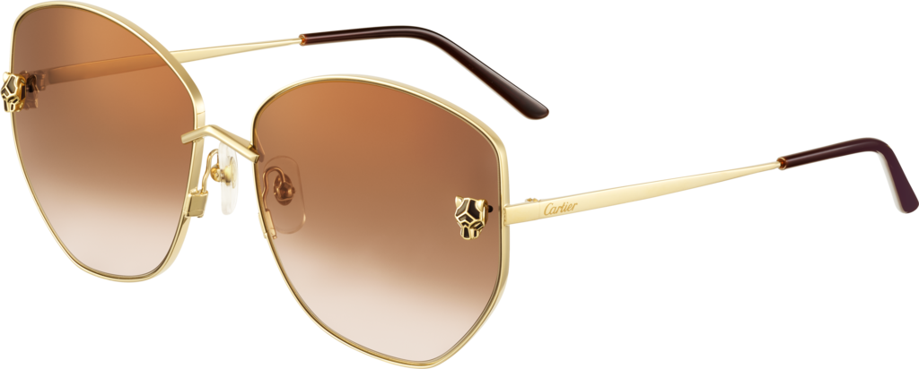 Panthère de Cartier SunglassesSmooth golden-finish metal, graduated brown lenses with golden flash