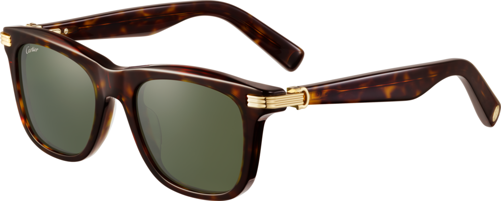 Première de Cartier SunglassesTortoiseshell composite, green lenses