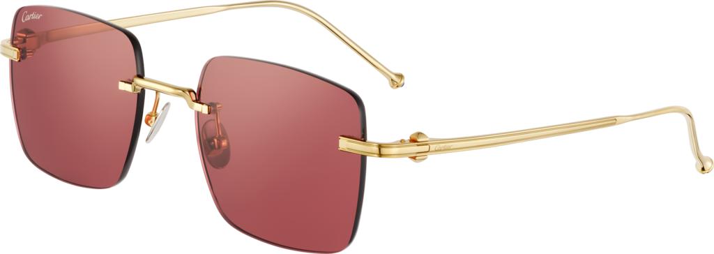 Pasha de Cartier SunglassesSmooth golden-finish titanium, burgundy lenses