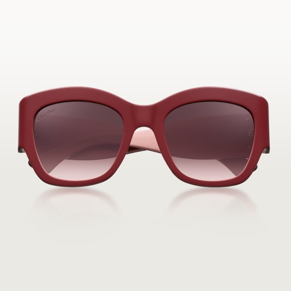 Signature C de Cartier Sunglasses Nude burgundy composite, burgundy enamel logo, graduated burgundy lenses