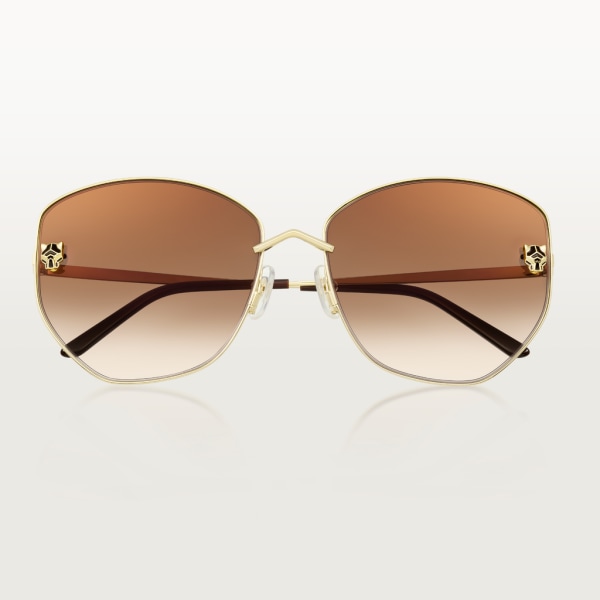 Panthère de Cartier Sunglasses Smooth golden-finish metal, graduated brown lenses with golden flash
