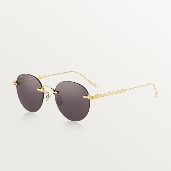 Gafas de sol Signature C de Cartier Titanio acabado dorado liso, lentes grises