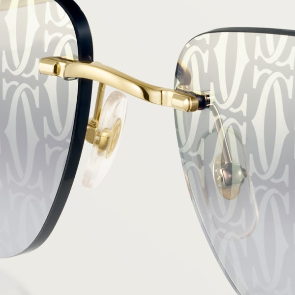 Signature C de Cartier Sunglasses Smooth golden-finish metal, graduated grey-blue lenses with Double C detail